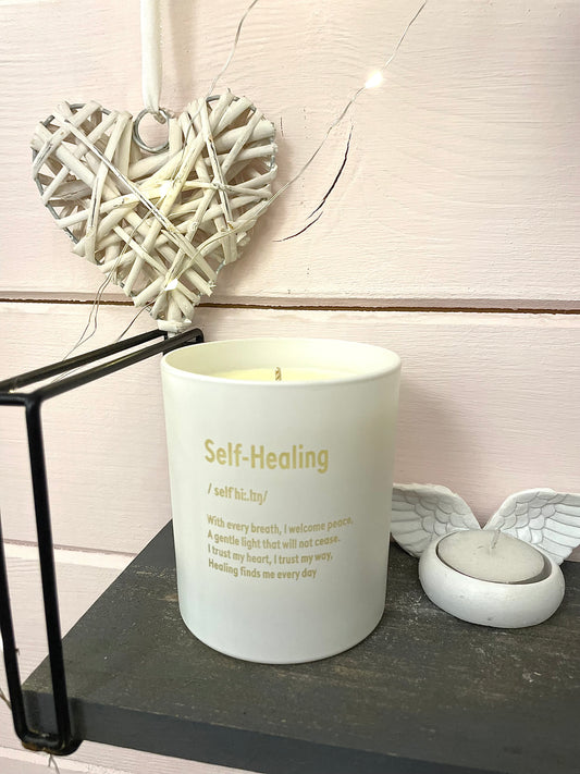 ‘Self- Healing’ Message Aromatherapy Large Candle - Bergamot, Ylang Ylang & Cedarwood - Calming