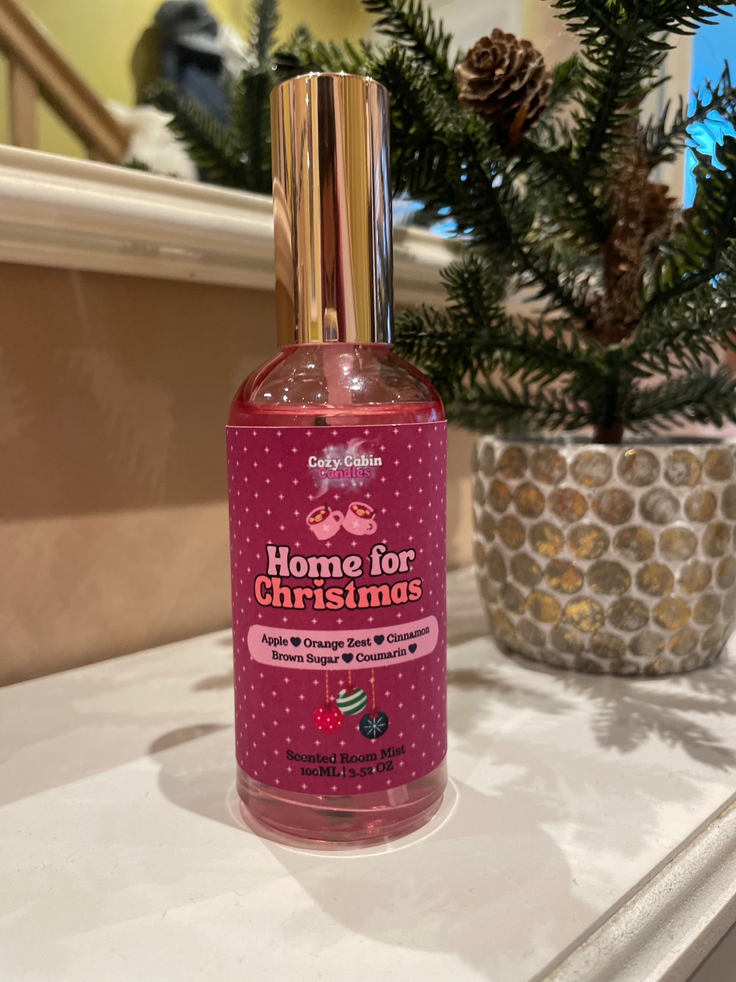 Home for Christmas Room Mist - Christmas Limited Edition Pink Bottle